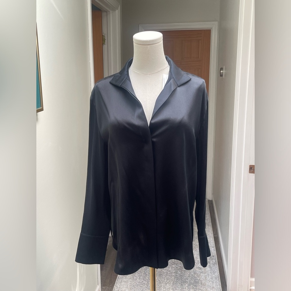 Vince Black Silk Blouse